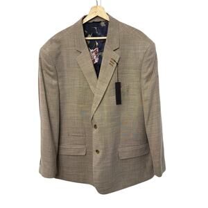 Synrgy Performance Sport Coat Mens 2XL 50/52 Blazer Jacket Tan DXL New
